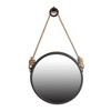 19.5" in Handsome Cleveland Mirror with Rope Strap Contemporary Design Circle Mirror with Grey Round Metal Frame for Wall Decor Bathroom, Entryway - 2 of 4