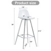 Modern Upholstered Bar Stool Counter Stool Small Bar Chairs Dining Chair Pub Stool, Silver/Gold - Modernluxe - 3 of 4