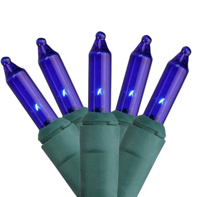 LB International 150ct Mini Incandescent Christmas Lights Blue - 37.5' Green Wire