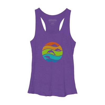 Women's Design By Humans dolphin art By hkartist Racerback Tank Top