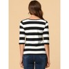 INSPIRE CHIC Women's Elbow Sleeves Boat Slim Fit Casual Stripe Animal Print Multi Floral Pattern T-Shirt - 3 of 4