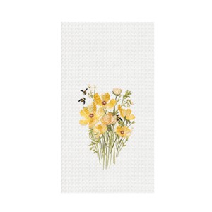 C&F Home Honey Bee and Yellow Floral Flowers Spring Dishtowel Home Kitchen Drying Dish Towel All Seasons Summer Decor Decoration - 1 of 3