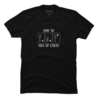 Men's Design By Humans How to Pick Up Chicks By woodsgoods T-Shirt
