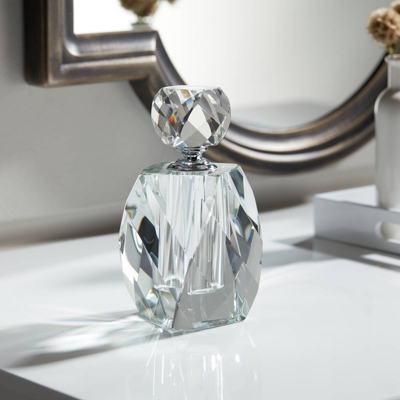 Dahlia Studios Aston 7 1/4" High Clear Glass Decorative Perfume Bottle, 2 of 9