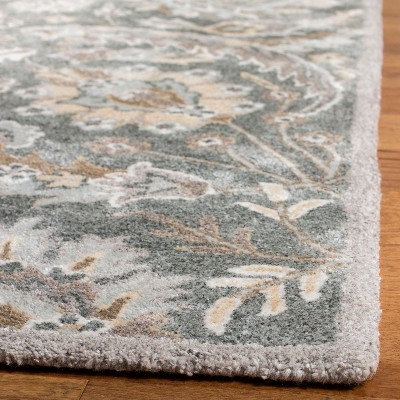 Bella Grey and Multi 5' x 5' Square Hand-Tufted Wool Rug