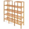 Tangkula Display Shelf Multifunctional Bamboo Flower Plant - 4 of 4