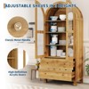 71" Tall Arched Bookshelf, Modern Bookcase with 2 Drawers, Glass Door and Adjustable Shelf, Wooden Display Cabinet, Versatile Bookshelf Kitchen - 3 of 4