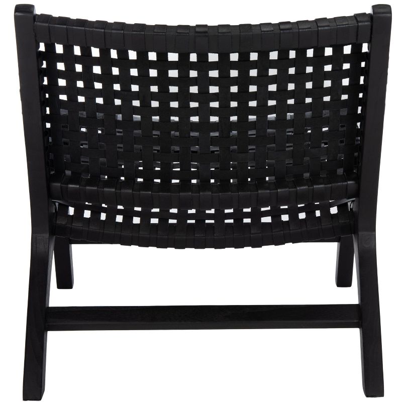 Luna Leather Woven Accent Chair  - Safavieh, 5 of 10