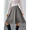 Women's Tweed A-Line Skirt - High Waist Flared Mini & Pleated Midi Styles for Fall Winter Grey - 4 of 4