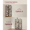 6-Tier Corner Bookshelf, Convertible Metal Frame Shelf with Adjustable Feet, 330 lb Capacity for Living Room Office, Rustic Brown & Black - 3 of 4