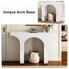 Resenkos Entryway Table, Console Sofa Table,47" Console Table, Wooden Entryway Table Sofa Table with Arch Base,White - 4 of 4