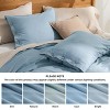 3 Pieces Linen Soft & Cozy Duvet Cover Linen Cotton Blend Bedding Set Tropical Plants Beige Color Cooling Bedding - 4 of 4