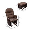 Button-Tufted High Wingback Accent Chair with Rounded Cushioned Armrests and Thick Padded Seat, Solid Wood Frame - 3 of 4