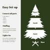 LuxenHome Pre-Lit Flocked Artificial Pine Christmas Tree with Pinecones and Metal Stand - 4 of 4