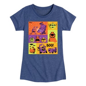 Girls' - Disney - Halloween Movie Grid Fitted Short Sleeve Graphic T-Shirt - 1 of 4