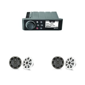 Fusion Entertainment MS-RA70 Marine Entertainment System with Bluetooth With 2 Pairs KM65 6.5-Inch (165mm) Marine Coaxial Speakers with 3/4-Inch Tw... - 1 of 4