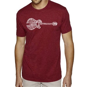 LA Pop Art Men's Premium Blend Word Art T-shirt - Country Guitar - 1 of 4