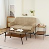 Set of 3 Coffee Table and End Tables, Modern Glass Tables with MDF Storage Layer and Sturdy Metal Legs for Living Room - 4 of 4