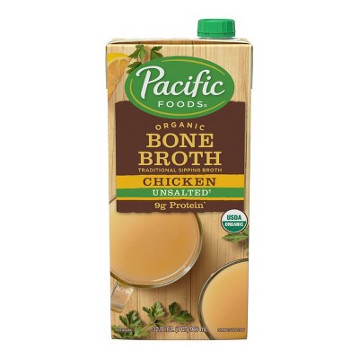 Pacific Foods Organic Gluten Free Unsalted Chicken Bone Broth - 32oz