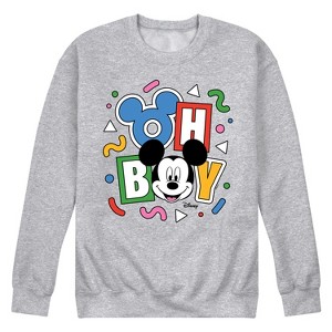 Men's - Disney - Mickey Oh Boy 90s Graphic Fleece Sweatshirt - 1 of 4