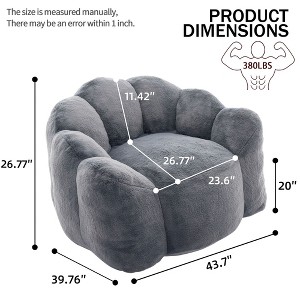 CAVINAS Lotus Shaped Bean Bag Chair with Pull Ring,No Assembly Faux Fur Bean Bag Couch,Gaming Bean Bag Chairs for Adults,Comfy Chair for Living Room - 1 of 4