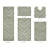 Hugo 5-Piece Bath Rug Set 100% Premium Cotton Tufted Chevron Pattern Bathmats for Bathroom, Super Soft Absorbent Machine Washable - 2 of 4
