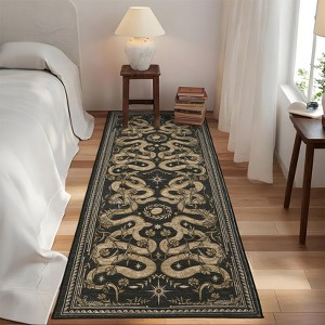 Area Rugs for Living Room Bedroom Snake Pattern Rug Soft Non Slip Low-Pile Accent Rug Washable Rug - 1 of 4