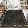 2x6 Modern Bordered Indoor Runner Rug, Machine Washable Runners, Contemporary Geometric Accent Rugs, Non Slip Non Shedding Carpet - 4 of 4