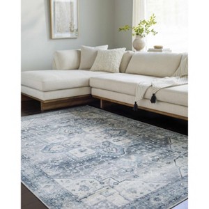 Hauteloom Mauro Blue Medallion Washable Area Rug - 1 of 4