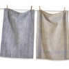 tagltd Set of 4 Canyon Woven Denim Blue Cotton   Kitchen Dishtowels Assorted Prints and Plaids 26L x 18W in. - 3 of 4