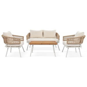Maggift Patio Seating Sets, Comfortable Seating Set, Designed for Tranquil Backyard Relaxation, Ideal for Entertaining, Beige, 51.2"*27.8"*28" - 1 of 4