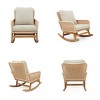 Set of 2 Garden Wicker Rocking Chairs with Cushions,Outdoor Rattan Rocking Chair for Patio Balcony,Wood Rocking Chair for Living Room-Coolbibila - 4 of 4
