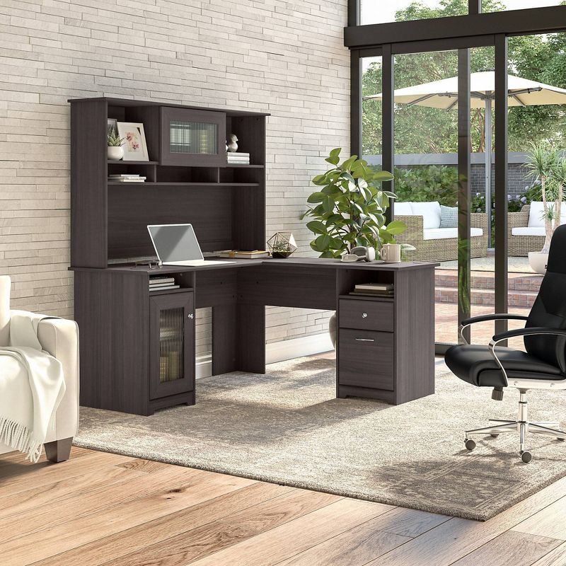 Cabot 60W L Shaped Computer Desk with Hutch - Bush Furniture, 3 of 10