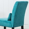 Roundhill Furniture Pisano chenille Fabric Armless Contemporary Accent Chair with Matching Kidney Pillow, Teal Blue - 4 of 4