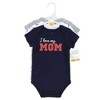 Hudson Baby Infant Boy Cotton Bodysuits, Love Mom - 2 of 4