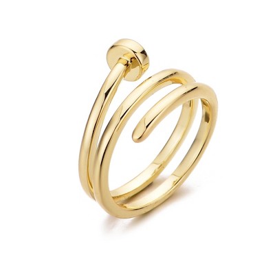 Adornia 14k Gold Plated Nail Double Wrap Ring - image 4