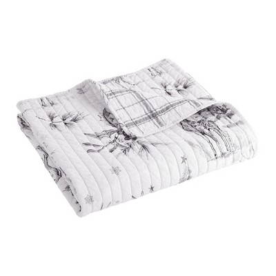 Sleigh Bells Holiday Quilted Throw Gray - Villa Lugano