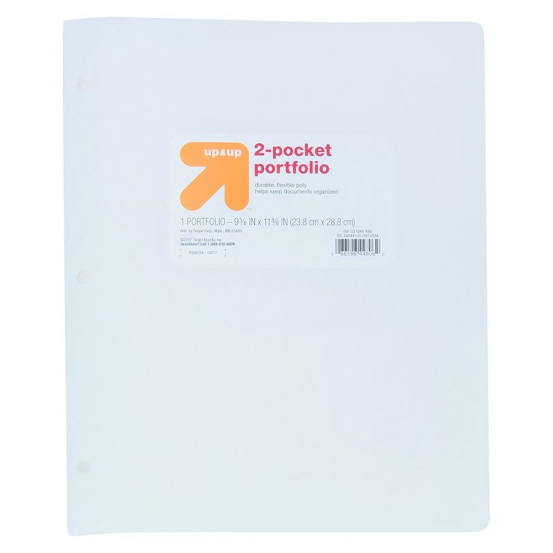 2 Pocket Plastic Folder White - up &#38; up&#8482;, 1 of 5