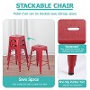 BestMassage Set of 4 Stackable Metal Bar Stools 24/30 Inch Counter Barstool Height Backless - 3 of 4