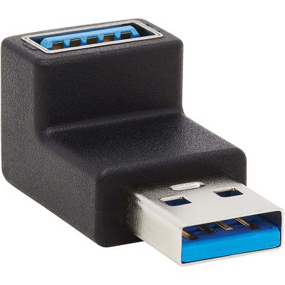 Tripp Lite USB 3.0 SuperSpeed Adapter - USB-A to USB-A, M/F, Up Angle, Black - 1 x Type A Male USB - 1 x Type A Female USB - Nickel Connector