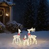 Syemin Decorative Holiday Scene Props 3-Piece Christmas Reindeer Family Set Outdoor Decorations Deer Family Christmas Decor, White, 18"*4"*28.5" - 2 of 4