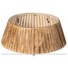 Gardenised Natural Wood Christmas Tree Collar Box with Slatted Panel Design Foldable Tapered Base Cover for Holiday Tree Stand Skirt - 4 of 4