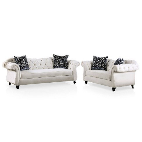 Tufted sofa discount and loveseat set