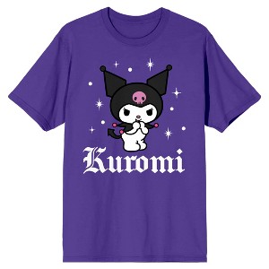 Kuromi Stars Men's Purple Crew Neck Short Sleeve T-shirt - 1 of 2