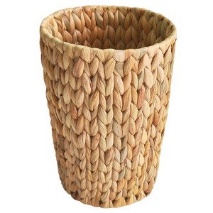 Aoibox Wicker Trash Can, Small Bathroom Waste Basket, Water Hyacinth Wicker Bin for Bathroom, Boho Waste Basket for Bedroom,Home Office,Compact Spaces - 1 of 4