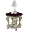 NicBex 22" Retro Round End Table,Solid Wood Sofa Side Table with Shelf, Living Room Corner Table Easy Assemble, Cherry - 4 of 4