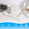 LunaLulinlk Stone Drying Mat for Kitchen Counter, Diatomaceous Dish Drying Mats Superb Absorbent 15.7"L×11.8"W, Ivory-Marble - 4 of 4