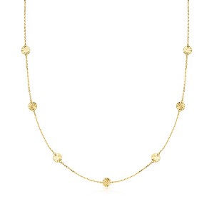 Ross-Simons Italian 10kt Yellow Gold Diamond-Cut Disc Station Necklace - 1 of 3