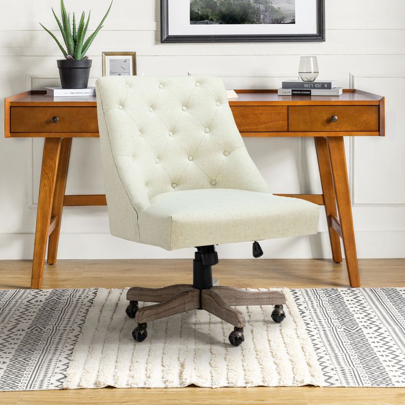 Estelle Velvet Task Chair Upholster Office Chair Swivel Home Desk Chair | Karat Home, 3 of 12