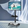 Dolonm Height & Angle Adjustable 32-65 Inch TV Stand with Lockable Wheels, 2-Tier Tempered Glass Shelves, Swivel Mount, 400x600mm VESA - 2 of 4